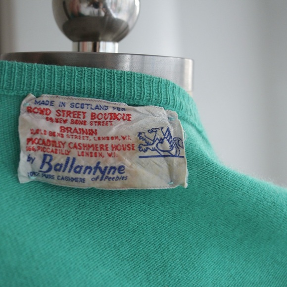 1950’s Ballantyne Turquoise Cashmere Cardigan - Picture 7 of 7